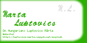 marta luptovics business card